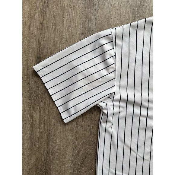 Vintage Y2K New York Yankees MLB Derek Jeter Pinstripe Baseball Jersey #2 2XL - Picture 12 of 16